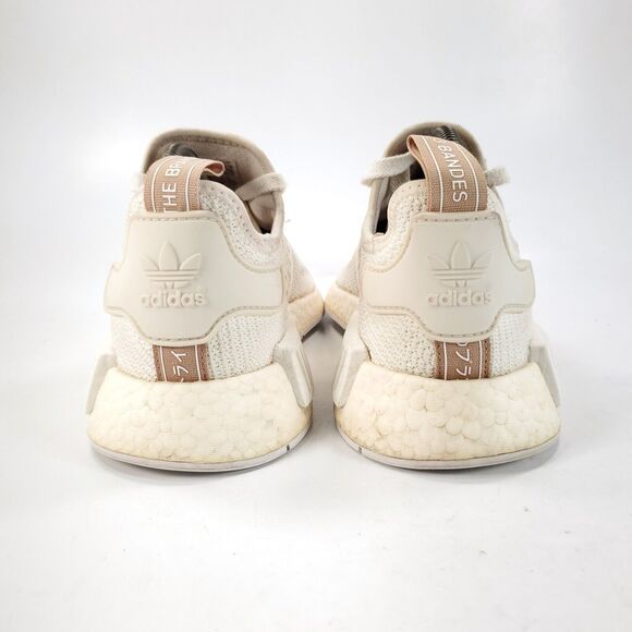 Adidas NMD R1 Athletic Lace Up Training Shoe Womens Size 7.5 B37650 White Gold - Picture 3 of 9